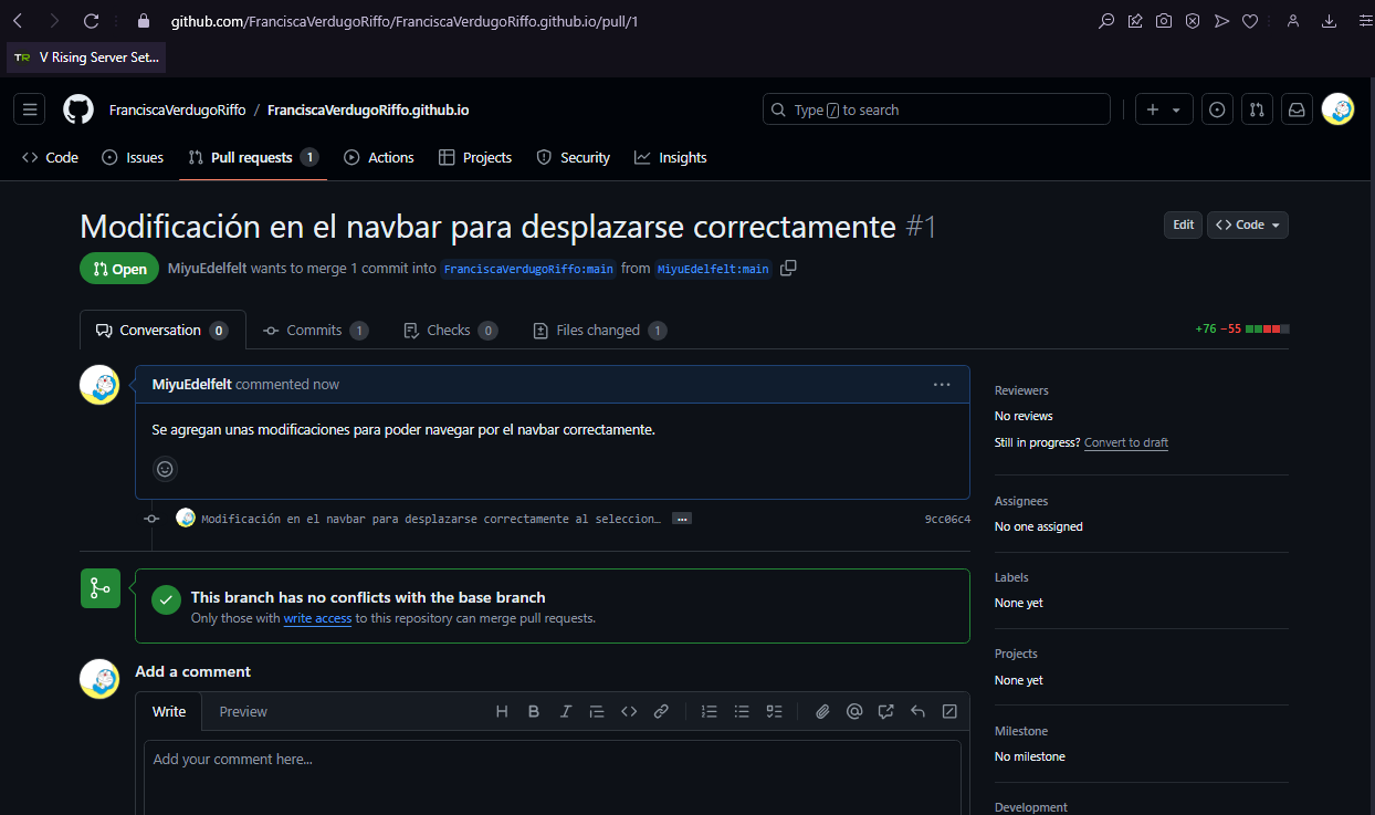 Pull Request en FranciscaVerdugoRiffo